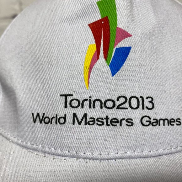 Torino 2013 World Masters games Hat Cap Strap Back White Lightweight Polyester - Picture 6 of 11